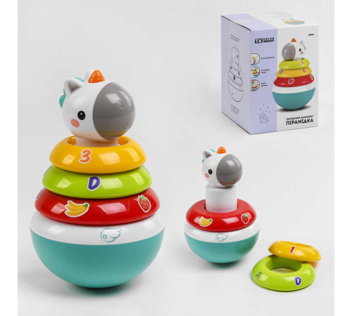 Нелягайко-пірамідка ТК 3136 (24) "TK Group","Єдиноріжка", кільця з гримлячими елементами, в коробці – в наличии! Купите сейчас у KAZKOVA