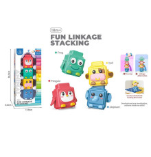 Пірамідка M 10 J (36) висота 31см, 4 квадратні фігурки тваринок, підіймають лапки (або вушка) та оченята, в коробці