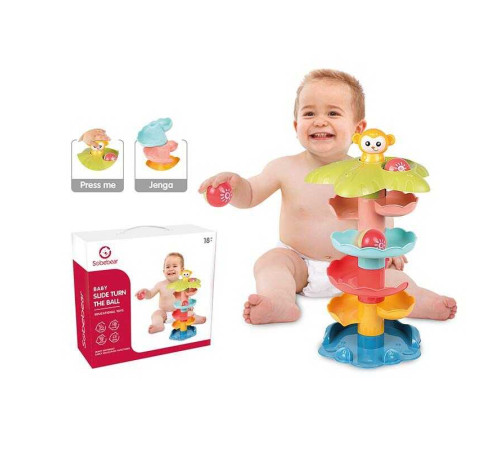 Лабіринт YL 1305 (18) мавпочка, 6 деталей, 2 м'ячики, в коробці