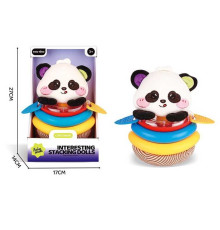 Пірамідка YT 24-73 (48/2) “Панда”, 23 см, 3 кільця, прорізувачі, брязкальце, в коробці