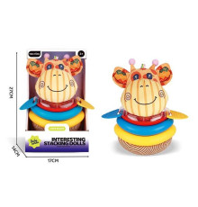 Пірамідка YT 24-74 (48/2) “Жирафа”, 25 см, 3 кільця, прорізувачі, брязкальце, в коробці