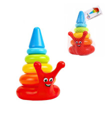 гр Пірамідка 5255 (22) "Technok Toys", "Равлик", висота 20 см, 7 елементів, в сітці