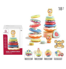 Пірамідка YL 603-3 A (24) нелягайко, сортер, звук, 5 кілець, в коробці
