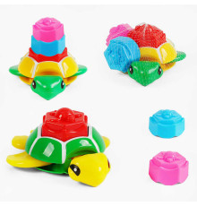 Пірамідка PZ 1127-1 (216/2) “Черепаха”, 2 кольори, 3 формочки для пасок, у сітці