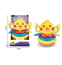 Пірамідка YT 24-75 (48/2) “Пташеня”, 23 см, 3 кільця, прорізувачі, брязкальце, в коробці