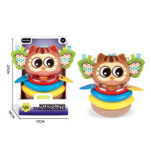 Пірамідка YT 24-76 (48/2) висота: 23 см, 3 кільця, прорізувачі, брязкальце, в коробці