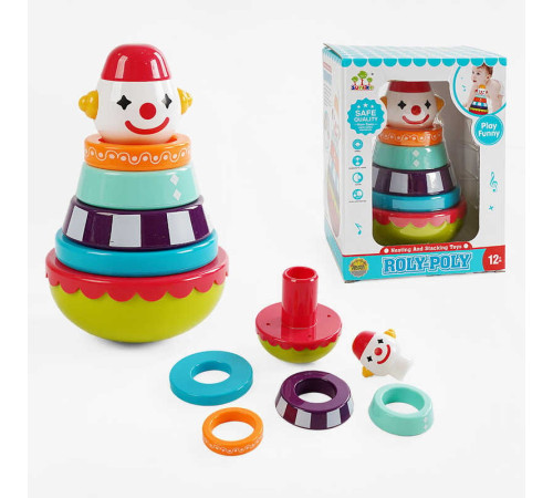 Пірамідка SL 83019 (36/2) "Клоун", нелягайко, 4 кільця-брязкальця, в коробці – в наличии! Купите сейчас у KAZKOVA Пірамідка SL 83019 (36/2) "Клоун", нелягайко, 4 кільця-брязкальця, в коробці – в наличии! Купите сейчас у KAZKOVA