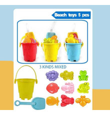 Пісочний набір CH 8842 (240/2) 3 кольори, відерце, лопатка, 3 формочки, у сітці, ВИДАЄТЬСЯ ТІЛЬКИ МІКС ВИДІВ