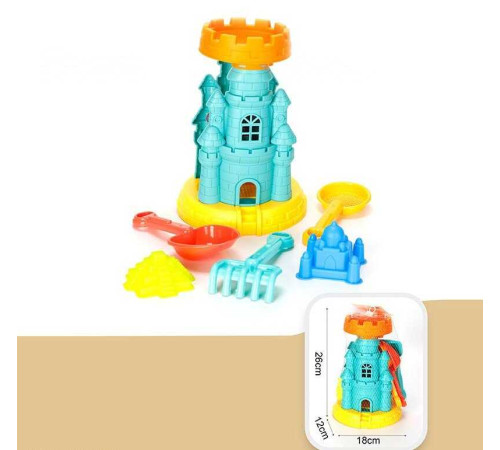 Пісочний набір JX 3633 (36) млин, сито, лопатка, граблі, 2 формочки, в сітці