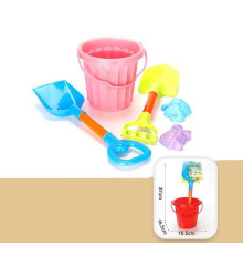 Пісочний набір JX 6848 (63) відро - 16 см, 2 лопати, 2 формочки, в сітці