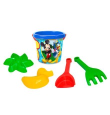 гр Набір для піску "Міккі Маус" 77254 5 ел. з термонаклейкою, Disney (ЦВ) (30) "Tigres", відерце, лопатка, граблі, 2 формочки для піску, в сітці