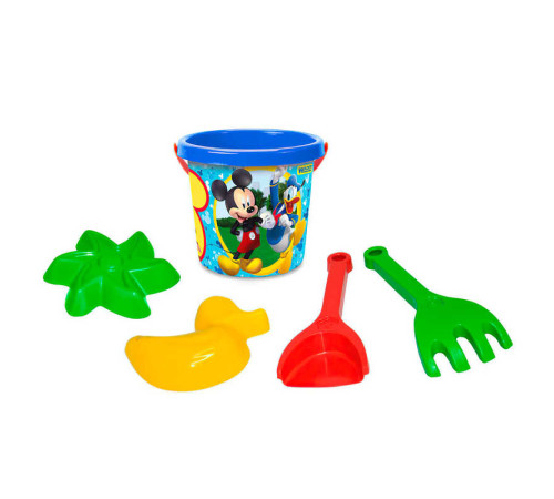 гр Набір для піску "Міккі Маус" 77254 5 ел. з термонаклейкою, Disney (ЦВ) (30) "Tigres", відерце, лопатка, граблі, 2 формочки для піску, в сітці