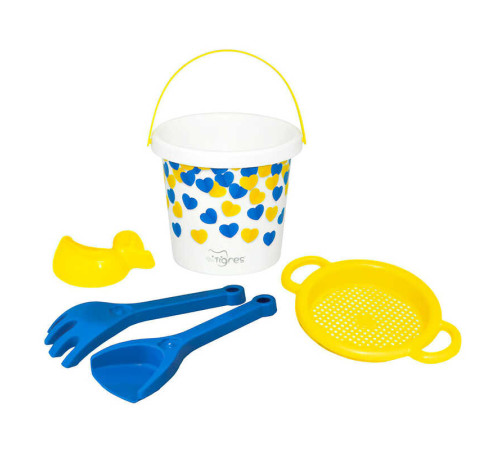 гр Набір для піску "Українське сердечко" 5 ел. з термонаклейкою 39948 (20) "Tigres", у сітці – в наличии! Купите сейчас у KAZKOVA