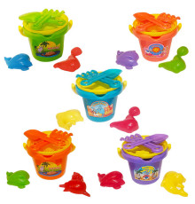 гр Пісочний набір №1 23245 (30) "M Toys" відро, сито, форми, граблі, лопатка, в сітці