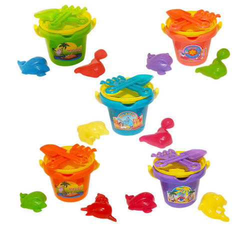 гр Пісочний набір №1 23245 (30) "M Toys" відро, сито, форми, граблі, лопатка, в сітці