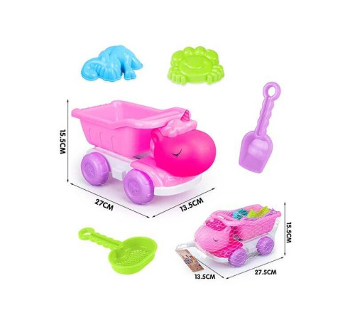 Пісочний набір 8295-68 (72/2) 5 елементів, машинка-самоскид, в сітці