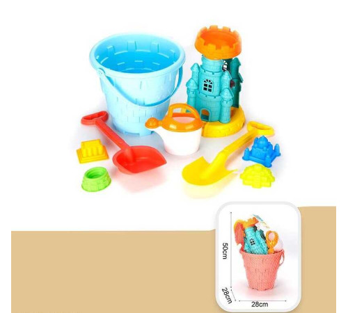 Пісочний набір JX 6865 (16) відро, млин, лійка, 4 формочки, в сітці