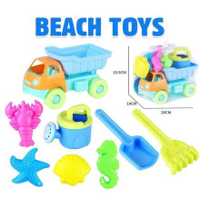 Пісочний набір CZ 3008 H (72/2) машинка, лійка, 4 формочки, лопаточка, граблі, в сітці