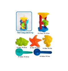 Пісочний набір CH 8802 (120/2) млин, сито, лопатка, черпак, 3 формочки, у сітці