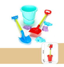 Пісочний набір JX 6852 (48) відро, 2 лопати, 4 формочки, в сітці