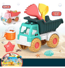 Пісочний набір 733-373 (36/2) 2 кольори, 6 елементів, розмір самоскида 29х14х19 см, у сітці, ВИДАЄТЬСЯ МІКС