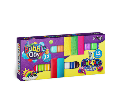 гр Набір для ліплення "Air clay + bubble clay" ARBB-02-01U УКР. (12) "Danko Toys" гр Набір для ліплення "Air clay + bubble clay" ARBB-02-01U УКР. (12) "Danko Toys"