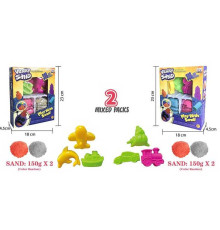 Кінетичний пісок 1906 E (60/2), 300 г, 3 форми, 2 кольори піску, в коробці