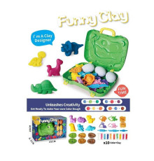 Тісто для ліплення CB 5539 (36) "Мастерня динозаврів", кейс, 10 пачок тіста, форми, качалка, ножичок, в коробці