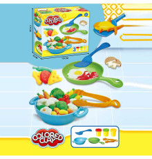 Тісто для ліплення 8819 (96/2) сковорідка, лопатка, щипці, каструля, пластилін, в коробці