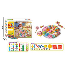 Тісто для ліплення 9013 (72/2) екструдер, 8 кольорів тіста, тарілочка, 2 ножі, виделка, палички, 2 фігурні форми, в коробці