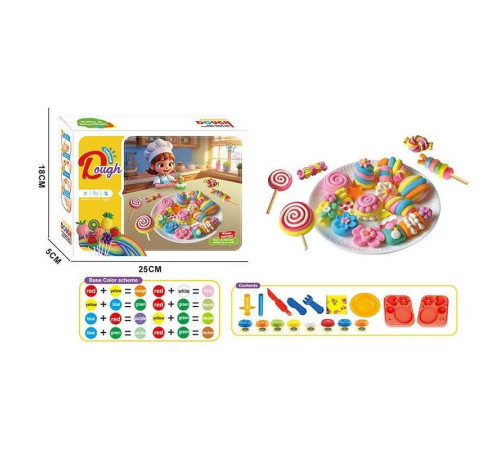 Тісто для ліплення 9013 (72/2) екструдер, 8 кольорів тіста, тарілочка, 2 ножі, виделка, палички, 2 фігурні форми, в коробці – в наличии! Купите сейчас у KAZKOVA