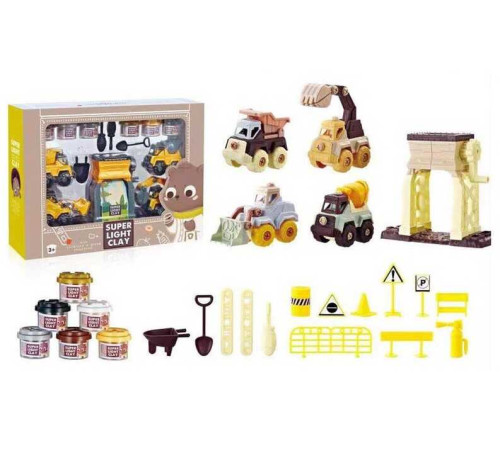 Тісто для ліплення CN 2617-1 (16) будівельний майданчик, машинки-конструктори, 6 кольорів тіста, аксесуари, наліпки, в коробці – в наличии! Купите сейчас у KAZKOVA