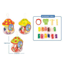 Тісто для ліплення 5838-202 (120) "Грибочек", 3 види, 12 кольорів, аксесуари, в банці