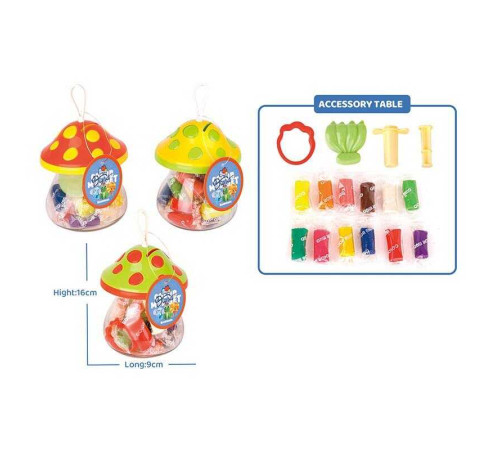 Тісто для ліплення 5838-202 (120) "Грибочек", 3 види, 12 кольорів, аксесуари, в банці – в наличии! Купите сейчас у KAZKOVA