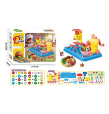 Тісто для ліплення 9020 (24) 2 екструдери, тісто у 18ти кольорах, насадки, фігурні трафарети, мисочка, тарілочка, склянка, ніж, виделка, ложка, щипці, в коробці