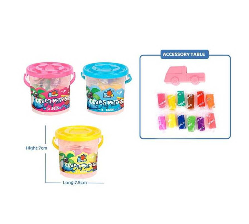 Тісто для ліплення 5838-206 (140/2) 3 кольори, 12 кольорів, аксесуари, в банці – в наличии! Купите сейчас у KAZKOVA