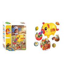 Тісто для ліплення 9031 (72/2) екструдер, змінні насадки, баночки з тістом у 4х кольорах, мисочка, таця, ніж, в коробці