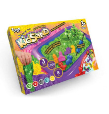 гр Кінетичний пісок "KidSand" 1200г + пісочниця KS-02-02 U (5) "Danko Toys", 8 формочок