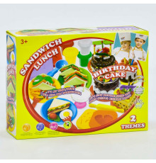 Тісто для ліплення 8328 (12) "Сендвіч-Ланч", 10 баночок тіста, аксесуари, ковпак, в коробці