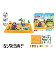 Тісто для ліплення F 018-205 (24/2) "Ферма", 4 кольори тіста, форми, молди, кінь з екструдером, інструменти, в коробці