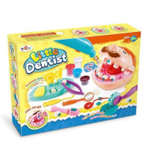 Тісто для ліплення 6818-3 (36/2) "Маленький дантист", аксесуари, трафарети, бормашинка, 4 кольори тіста, в коробці