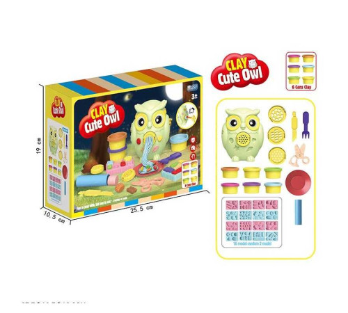 Тісто для ліплення SM 8102 (48/2) “Сова”, 6 кольорів маси для ліплення, екструдер, молди, в коробці – в наличии! Купите сейчас у KAZKOVA