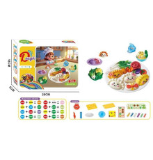 Тісто для ліплення 9008 (72/2) прес, 6 кольорів тіста, фігурна форма, дощечка, ніж, мисочка, тарілочка, в коробці