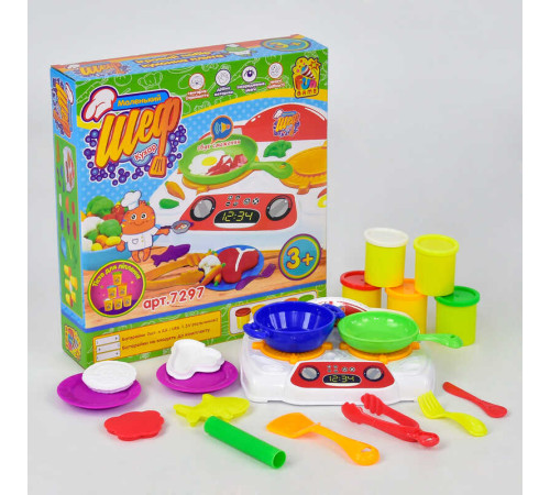 гр Тісто для ліплення "Маленький Шеф кухар" 7297 (12) "4FUN Game Club", звук, в коробці гр Тісто для ліплення "Маленький Шеф кухар" 7297 (12) "4FUN Game Club", звук, в коробці