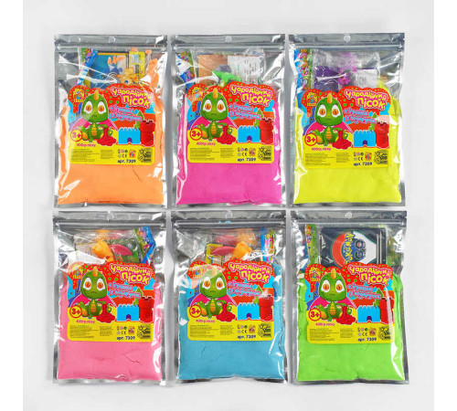 гр Кінетичний пісок з іграшкою 7309 (50) "4FUN Game Club", 6 кольорів, 400 грамів – в наличии! Купите сейчас у KAZKOVA