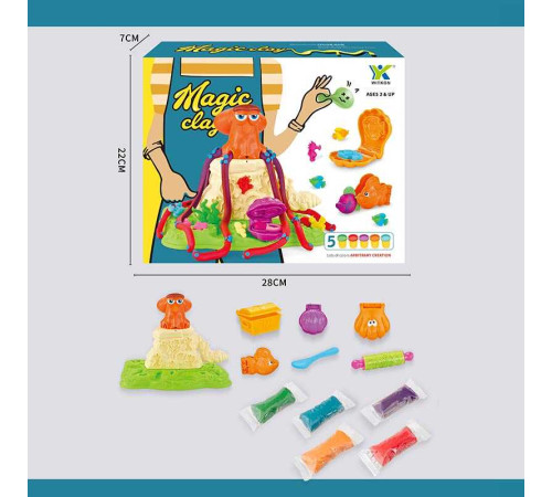 Тісто для ліплення 2934 C (60) 5 кольорів тіста, екструдер кальмар, формочки, аксесуари, в коробці – в наличии! Купите сейчас у KAZKOVA