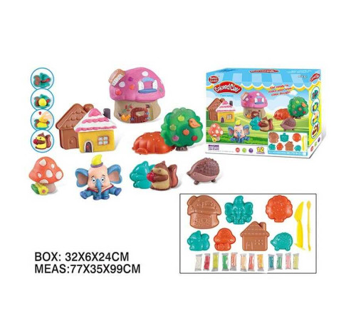 Тісто для ліплення F 018-213 (48/2), 12 кольорів, 7 форм, інструменти, в коробці – в наличии! Купите сейчас у KAZKOVA