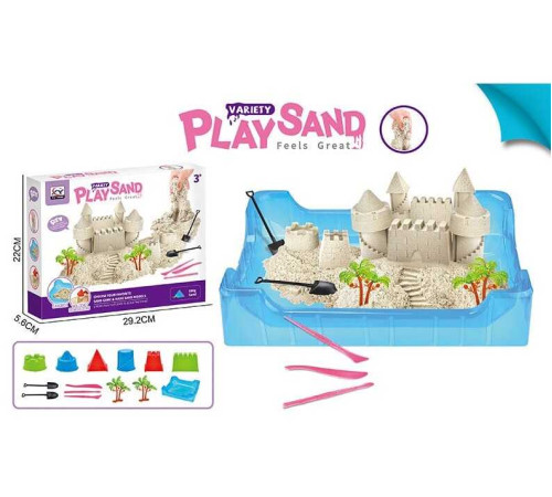 Кінетичний пісок 1940 (36/2) 500г піску, пісочниця, інструменти, форми, в коробці – в наличии! Купите сейчас у KAZKOVA