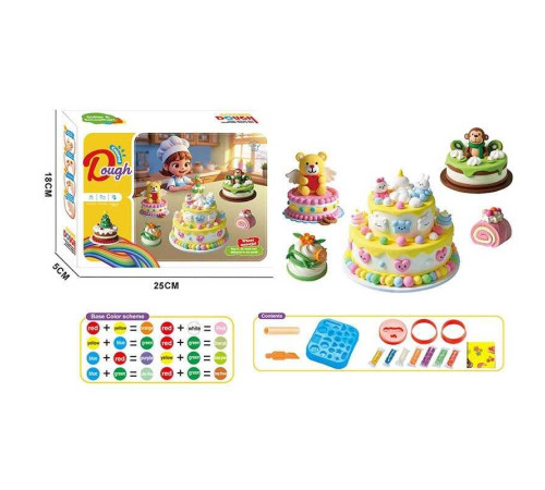 Тісто для ліплення 9011 (72/2) 6 кольорів тіста, фігурні форми, ніж, в коробці – в наличии! Купите сейчас у KAZKOVA