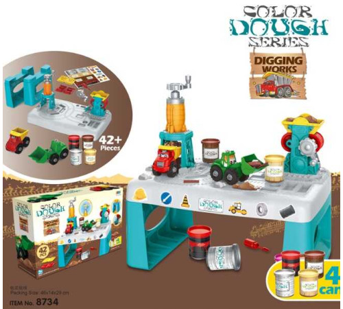 Тісто для ліплення 8734 (12) 42 деталі, 4 баночки тіста, столик, аксесуари, в коробці – в наличии! Купите сейчас у KAZKOVA